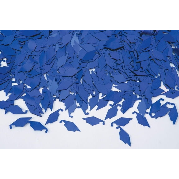 PMU Graduation Confetti Grad Cap 0.5 oz Royal Blue Grad Confetti Table Decorations, Graduation Party Decor