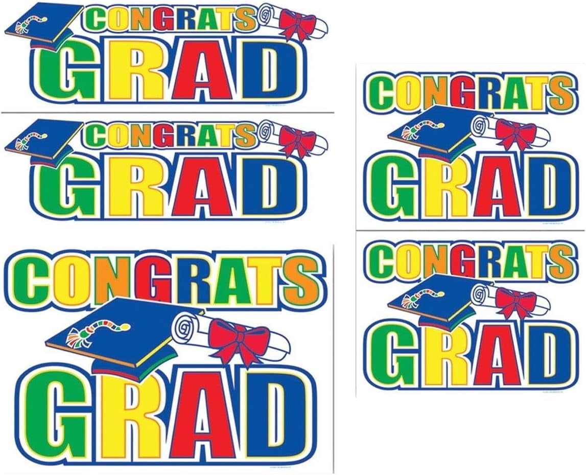 PMU Graduation Congrats Grad Auto-Clings Party Accessory (5/Pkg) Pkg/1
