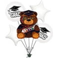 thumbnail image 1 of PMU Congrats Grad Balloon Bouquet | Graduation Decoration Mylar Balloons | Celebrate Success with Vibrant Graduation Balloons | Congrats Grad Big Bear Balloon Bouquet Silver (5/Pkg) Pkg/1, 1 of 8