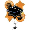 thumbnail image 1 of PMU Graduation "Congrats Grad" Orange Foil Balloon Bouquet Pkg/5, 1 of 6