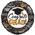 thumbnail image 1 of PMU Graduation Congrats Grad Silver & Gold 18 Inch Mylar Balloon Pkg/10, 1 of 3