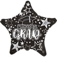 thumbnail image 1 of PMU Graduation Congrats Grad Star Black 18 Inch Mylar Balloon Pkg/1, 1 of 7