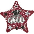 thumbnail image 1 of PMU Graduation Congrats Grad Star Burgundy 18 Inch Mylar Balloon Pkg/25, 1 of 7
