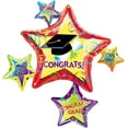 thumbnail image 1 of PMU Graduation "Congrats" Grad Star Cluster 31 Inch Mylar Foil Balloons Pkg/10, 1 of 6