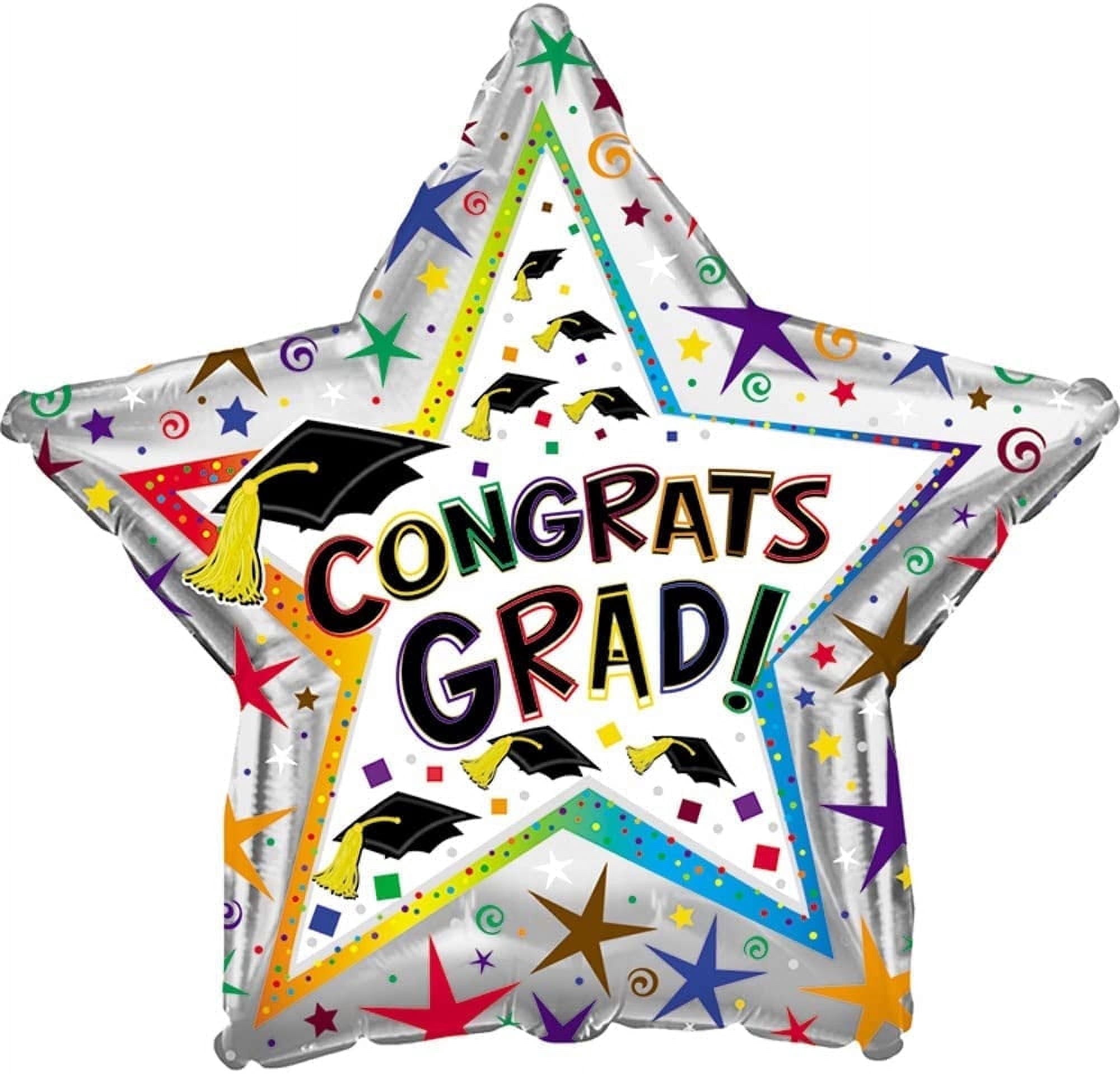 Gradution Stars PMU Graduation Congrats Grad Star Shape 30 Inch Mylar Balloon Pkg/25 ...