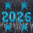 thumbnail image 1 of PMU 12 Pc Set Graduation Decorations | Number Balloons 2026 Royal Blue with Black Curtain Backdrop and Star Mylar | 2026 Graduation Party Decorations | Party Supplies, 1 of 6