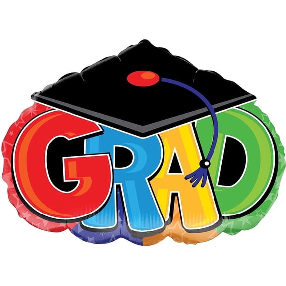 PMU Graduation Grad Cap Shape 28 Inch Mylar Balloon Pkg/25