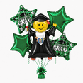 thumbnail image 1 of PMU Graduation Jumping Smiley Grad Balloon Bouquet | Jumping Grad Mylar Balloons | Jump for Joy Graduation Smiley Grad Balloon | Grad Foil Balloons | Green (5/Pkg) Pkg/1, 1 of 8