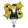 thumbnail image 1 of PMU Graduation Jumping Smiley Grad Balloon Bouquet | Jumping Grad Mylar Balloons | Jump for Joy Graduation Smiley Grad Balloon | Grad Foil Balloons | Gold (5/Pkg) Pkg/1, 1 of 8