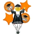 thumbnail image 1 of PMU Graduation Jumping Smiley Grad Balloon Bouquet | Jumping Grad Mylar Balloons | Jump for Joy Graduation Smiley Grad Balloon | Grad Foil Balloons | Orange (5/Pkg) Pkg/1, 1 of 8