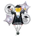 thumbnail image 1 of PMU Graduation Jumping Smiley Grad Balloon Bouquet | Jumping Grad Mylar Balloons | Jump for Joy Graduation Smiley Grad Balloon | Grad Foil Balloons | Silver (5/Pkg) Pkg/1, 1 of 8