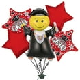 thumbnail image 1 of PMU Graduation Jumping Smiley Grad Balloon Bouquet | Jumping Grad Mylar Balloons | Jump for Joy Graduation Smiley Grad Balloon | Grad Foil Balloons | Red (5/Pkg) Pkg/1, 1 of 7