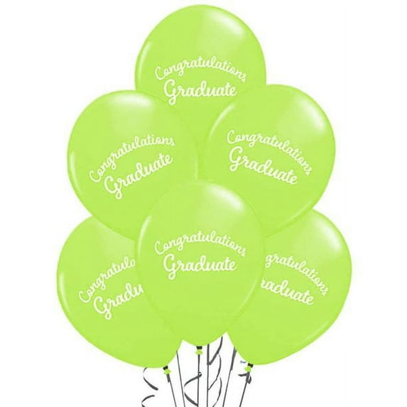 PMU Graduation Script Balloons 11 Inch Premium PartyTex Lime Green Latex (100/Pkg) Pkg/1