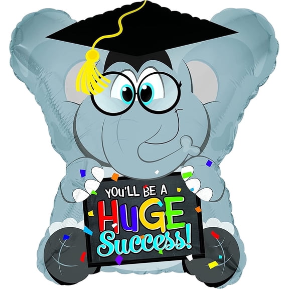 PMU Graduation Success Grad Elephant Shape 26 Inch Mylar-Foil Balloon Pkg/1