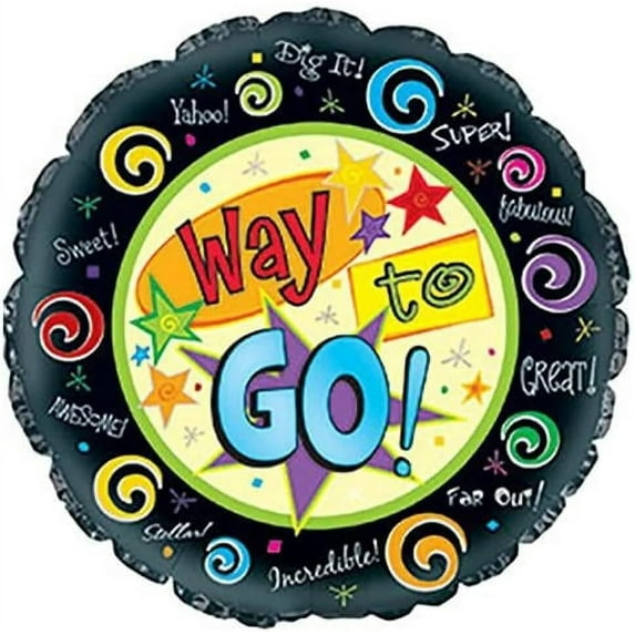 PMU Graduation "Way to Go!" Multicolored 18 Inch Mylar Balloon Pkg/25