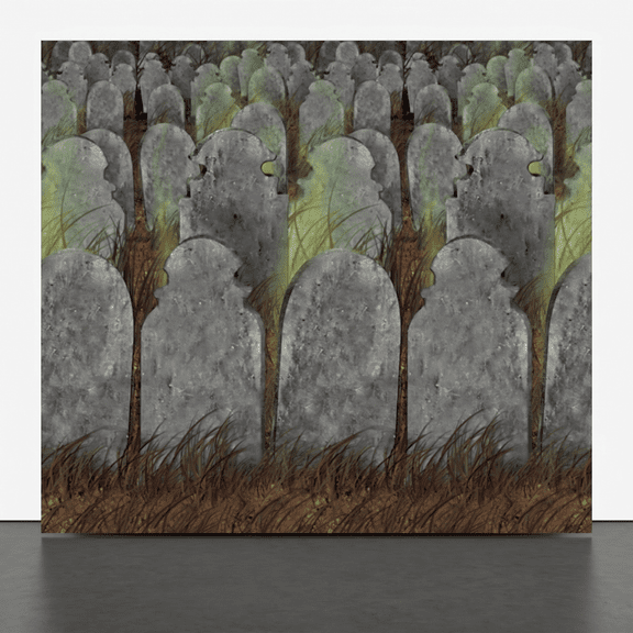 PMU Graveyard Halloween Backdrop Decoration for Parties 4ft x 30ft 1/pkg (Pkg/1)