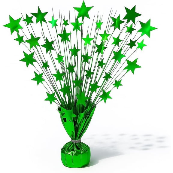 PMU Bursting Star Centerpiece-Emerald Green Balloon Weights, table Centerpiece for Graduation, Birthdays, Halloween, Veterans, Party & Independence Day Celebration-15in / 7.34cm