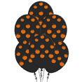 thumbnail image 1 of PMU Halloween Balloons 11 Inch Premium Black with All-Over print Orange Pumpkins Pkg/12, 1 of 1
