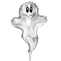 PMU Halloween Balloons Flying Ghost 11 Inch Pre-Inflated with Stick Pkg/12