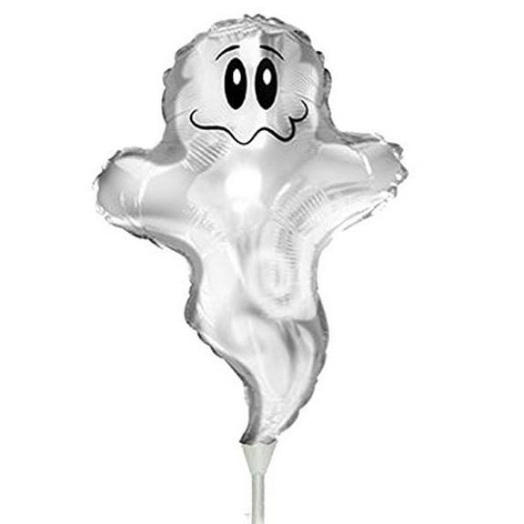 PMU Halloween Balloons Flying Ghost 11 Inch Pre-Inflated with Stick Pkg/1