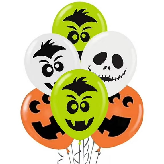PMU Halloween Balloons Laughing Faces 11 Inch Balloon Assortment (25/Pkg) Pkg/1