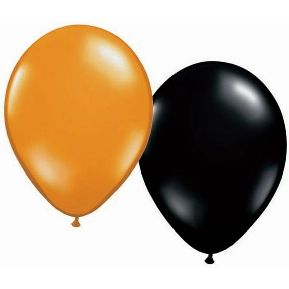 PMU Halloween Balloons - Orange and Black Latex Balloons for Halloween Ghost Theme & Birthday Parties, Trick-or-Treat, Party Favors & Decoration Supplies - 11 Inch Pkg/100