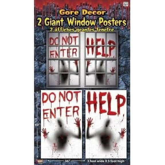 PMU Halloween Bloody Window Posters (2 Piece Giant) (1/pkg) Pkg/1