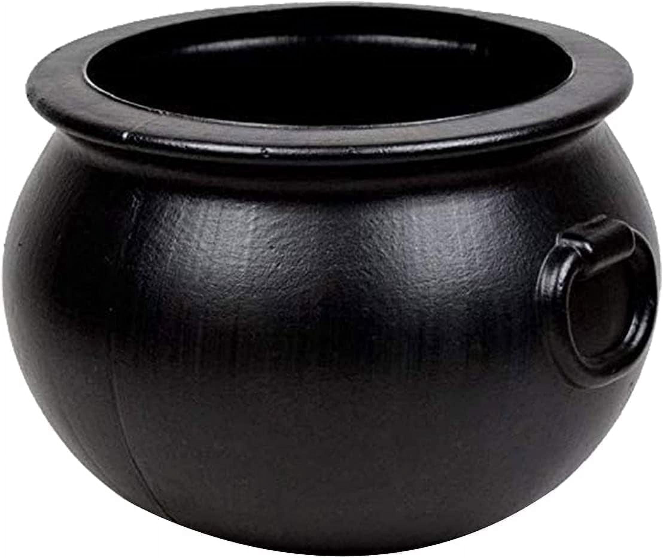 PMU Halloween Cauldron - 18 Inch Black Plastic Candy Holder for Kids - Halloween Party Favors & Supplies (1/pkg) Pkg/1
