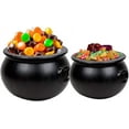 thumbnail image 1 of PMU Halloween Cauldron 2Pc- 18",16" Witch Plastic Cauldron Candy bowl Black, For Halloween Decor, 1 of 6