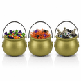thumbnail image 1 of PMU 3 Pcs Gold Cauldron,8" Pot of Gold For St Patricks' day, Leprechaun Kettle, Plastic Cauldron for St. Paddy's Party, 1 of 8