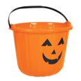 thumbnail image 1 of PMU Halloween Jack-O-Lantern Trick or Treat Pail Bucket - Candy Gift Basket for Kids - Pumpkin Plastic Buckets with Handle - Perfect Halloween Décor - 9 Inch Orange Pkg/1, 1 of 7
