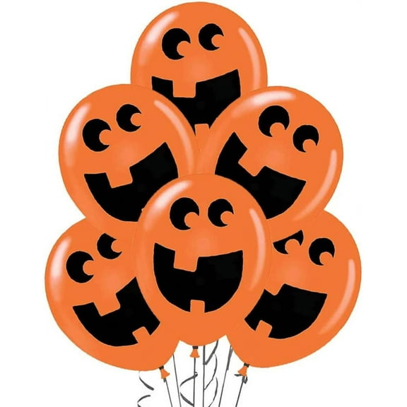 PMU Halloween Big Mouth Jack Balloons-Small Latex Balloons for Halloween Theme Parties, Trick-or-Treat & Party Favors Supplies-11 Inch Jack-o-lantern Full Mouth Orange, (100/Pkg) Pkg/1