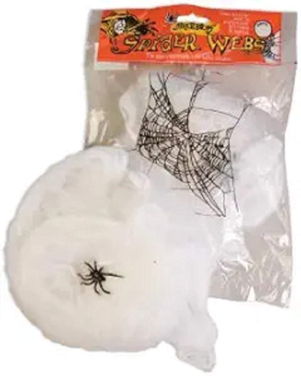 White Spider Webbing 20gram With Spiders Costume