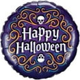 thumbnail image 1 of PMU Halloween Party Decoration "Happy Halloween" Skeleton Filigree 18 Inch Mylar-Foil Balloon (1pkg) Pkg/1, 1 of 7