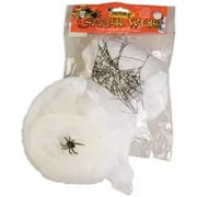 PMU Halloween Party Decoration Accessory Spider Webs Giant White 56 grams with 4 Spiders Pkg/3