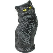 PMU Halloween Black Cat - Blow Mold Plastic Cat Statue - Perfect Décor for Halloween, Home, Yard, Lawn, Garden, Indoor and Outdoor - Best for Party Favors and Supplies - (Yellow Eyes) 17 Inch Pkg/1