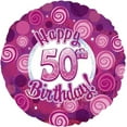 thumbnail image 1 of PMU Happy Birthday 50 Pink Dazzeloon Balloon (18 Inch Mylar) Pkg/1, 1 of 1