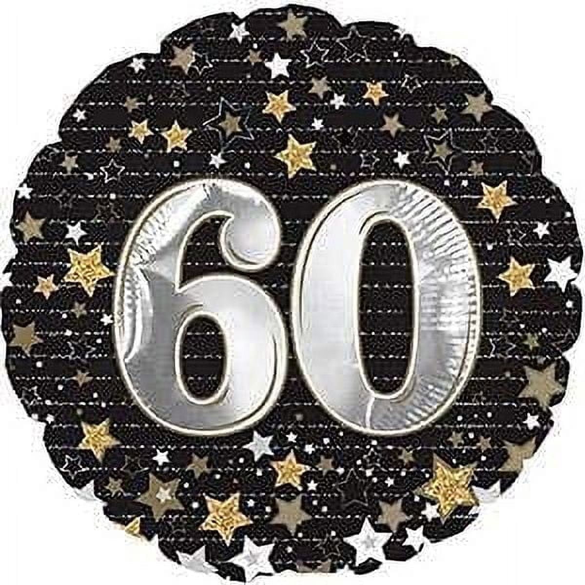 PMU Happy Birthday 60 Gold Stars 18 Inch Mylar-Foil Balloon Pkg/5 ...