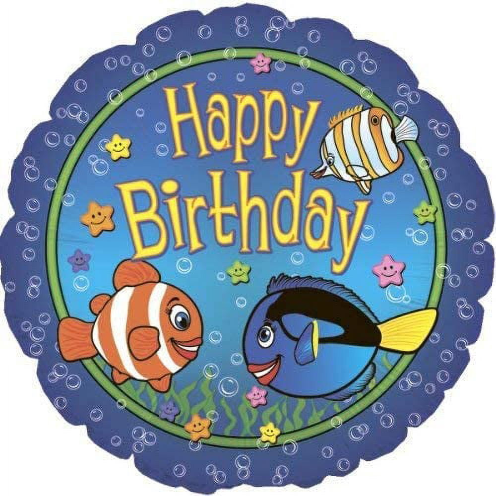 PMU Happy Birthday Big Fish 18 Inch Mylar Balloon Pkg/5 - Walmart.com