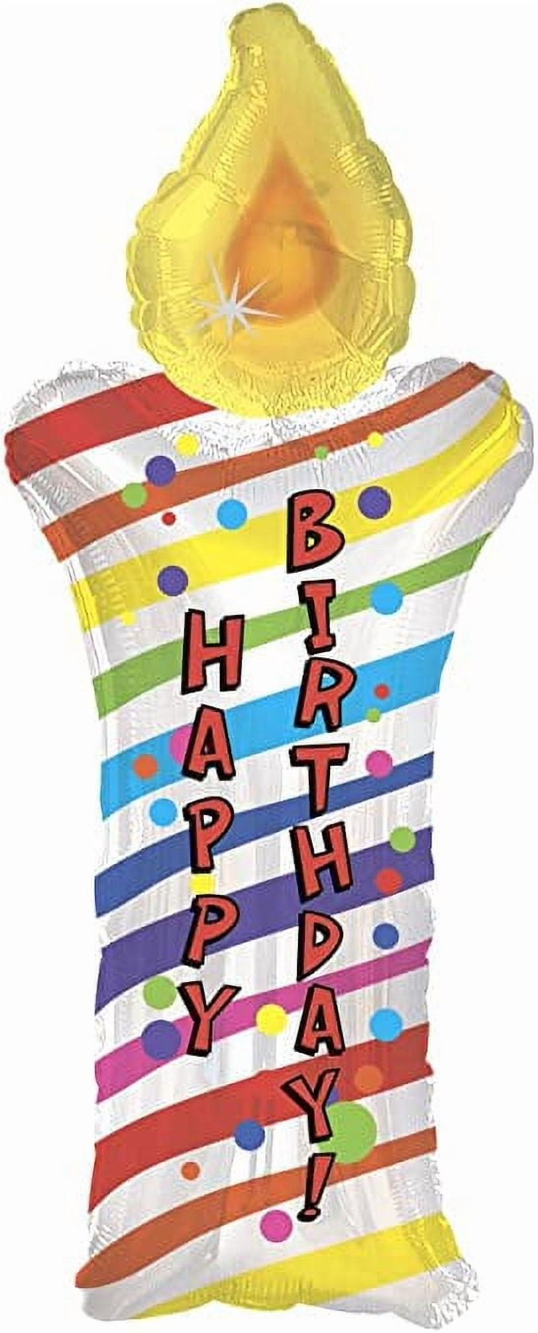 PMU Happy Birthday Candle Shape Balloon (34 Inch Mylar) Pkg/1 - Walmart.com