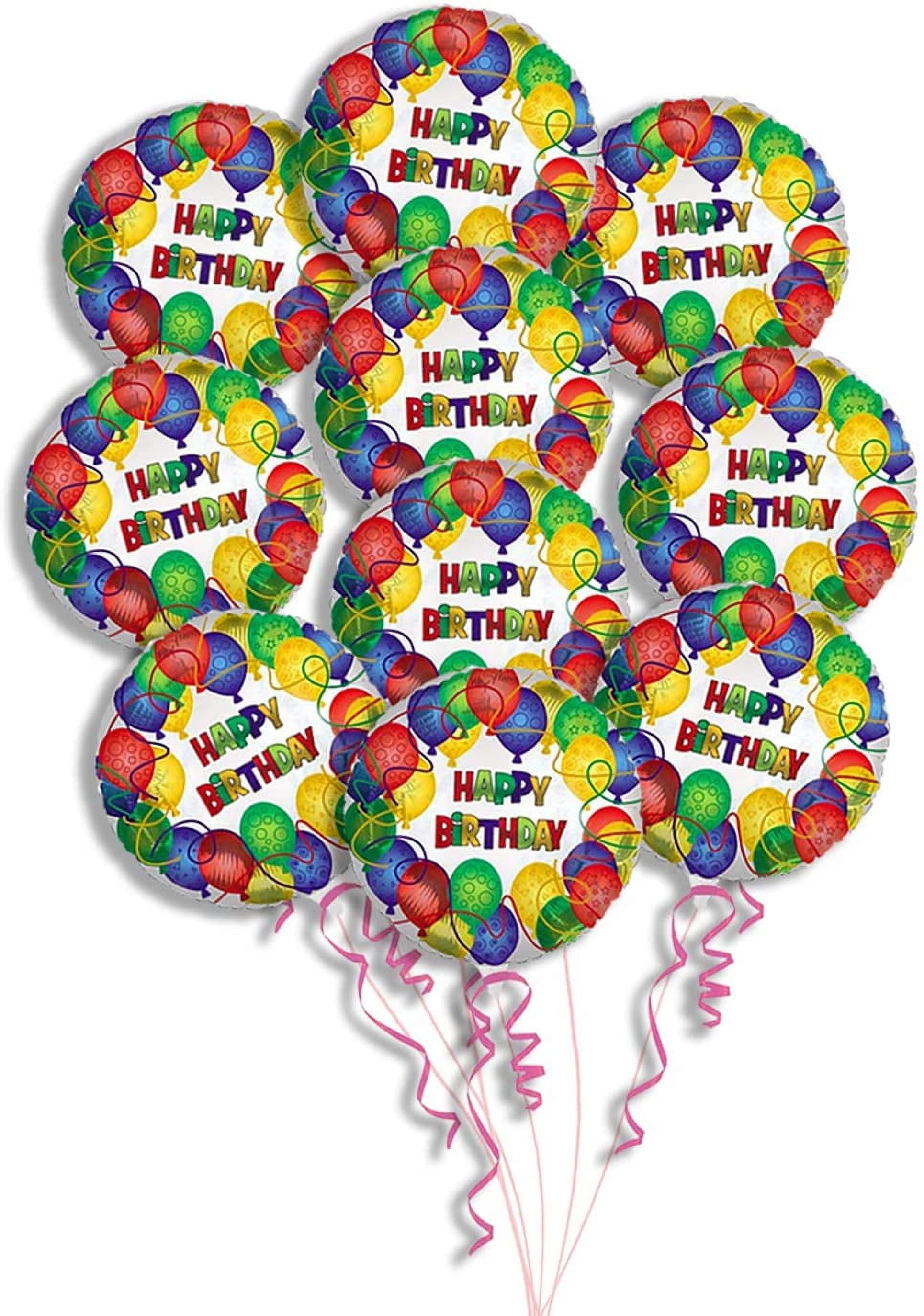 PMU Happy Birthday Patterned 18 Inch Mylar-Foil Balloon Pkg/10 ...
