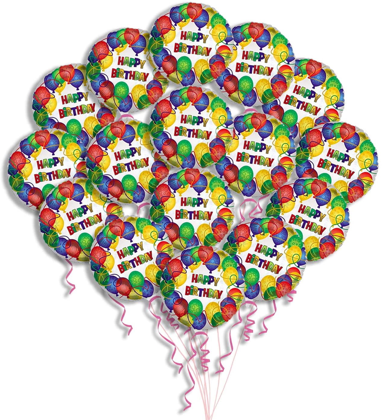 PMU Happy Birthday Patterned 18 Inch Mylar-Foil Balloon Pkg/25 ...