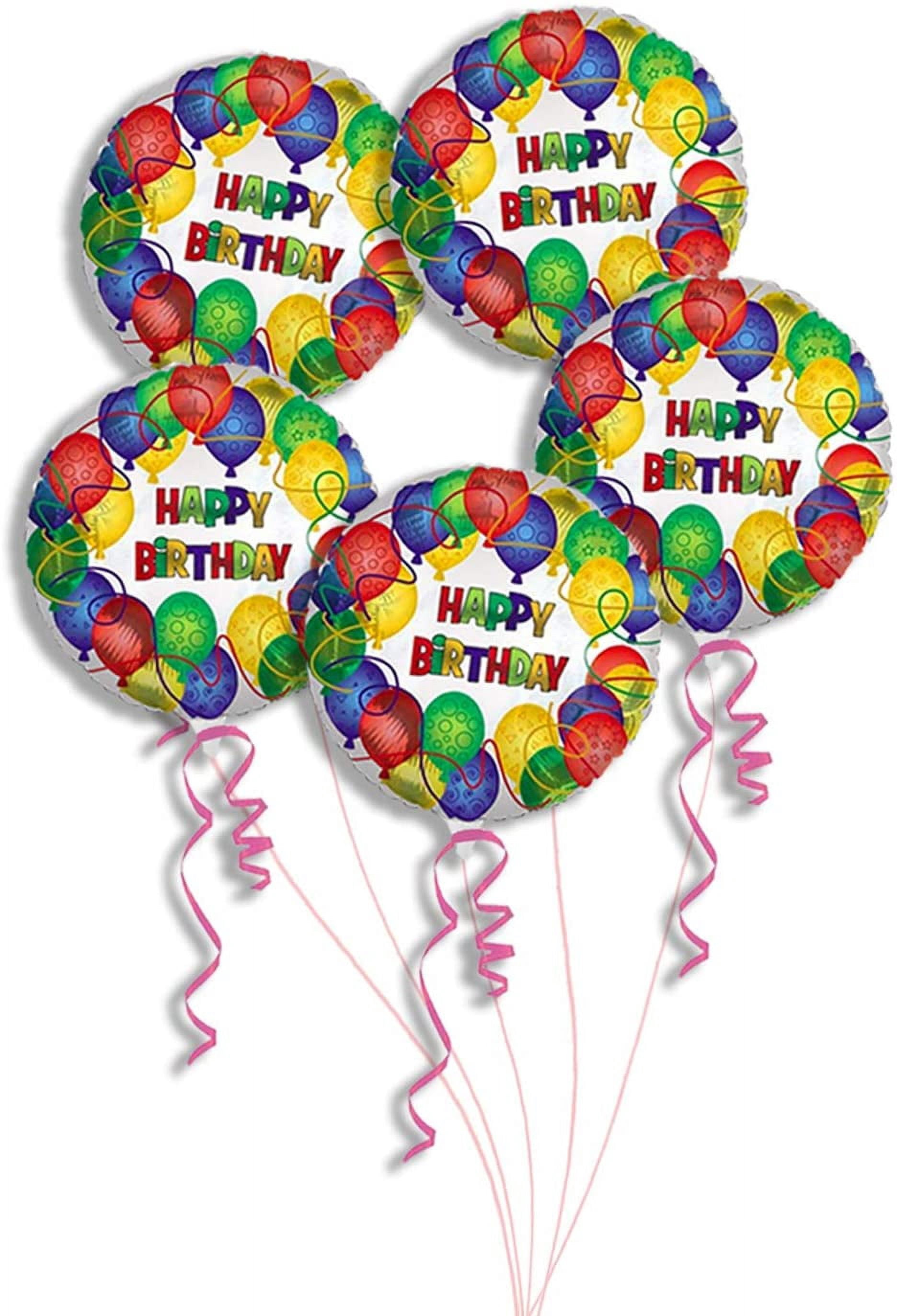 PMU Happy Birthday Patterned 18 Inch Mylar-Foil Balloon Pkg/5 - Walmart.com
