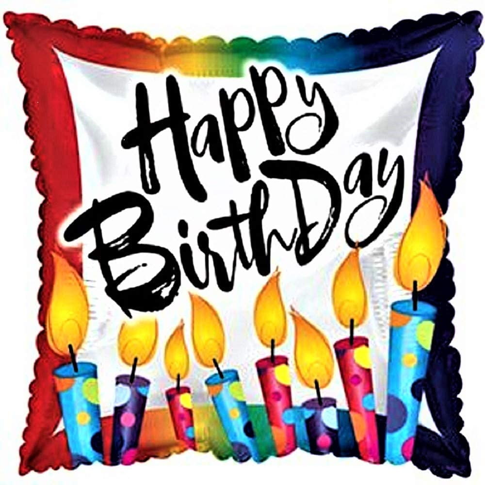 PMU Happy Birthday Polka Dot Candles 18 Inch Mylar-Foil Balloon Pkg/1 ...