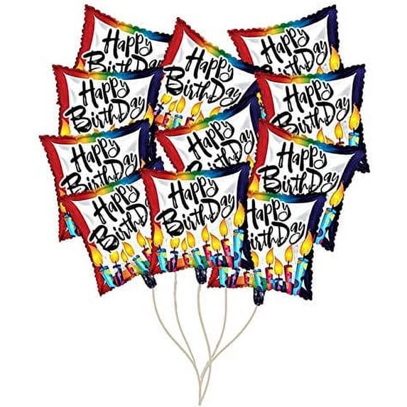 PMU Happy Birthday Polka Dot Candles 18 Inch Mylar-Foil Balloon Pkg/25 ...