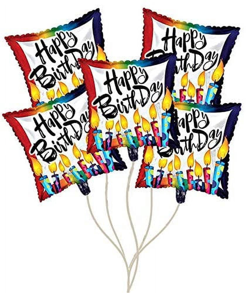 PMU Happy Birthday Polka Dot Candles 18 Inch Mylar-Foil Balloon Pkg/5 ...