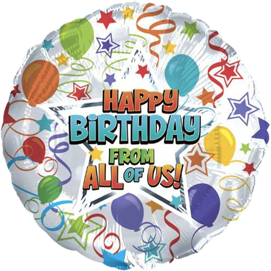 PMU Happy Birthday from All of Us 18 Inch Mylar-Foil Balloon Pkg/25 ...