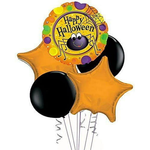 PMU Happy Halloween Balloon Spider Bouquet Assortment (5/Pkg) Pkg/1