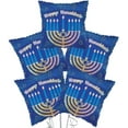 thumbnail image 1 of PMU Happy Hanukkah Glittered Menorah 18 Inch Mylar Balloon Pkg/10, 1 of 1