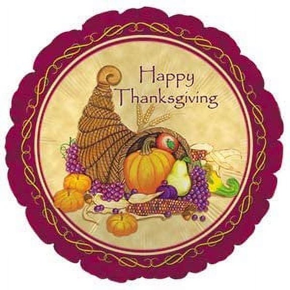 PMU Happy Thanksgiving Cornucopia Mylar/Foil 18 Inch Balloon Pkg/1